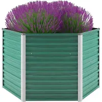 vidaXL Plantenbak verhoogd 129x129x77 cm gegalvaniseerd staal groen
