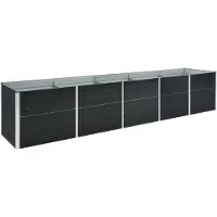 vidaXL Plantenbak verhoogd 400x80x45 cm gegalvaniseerd staal antraciet
