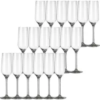 Royal Leerdam 24x Champagneglazen/flutes transparant Carre 220 ml - 22 cl -
