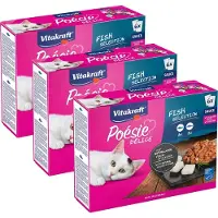 Vitakraft Poesie Multipack Deli Sauce Vis Pouch - Kattenvoer - Koolvis en Kabeljauw - 3 x 6 x 85 g