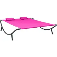 vidaXL Loungebed stof roze