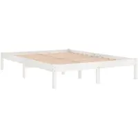vidaXL Bedframe massief grenenhout wit 140x200 cm