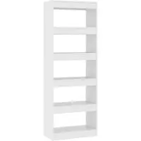 vidaXL Boekenkast/kamerscherm 60x30x166 cm spaanplaat wit