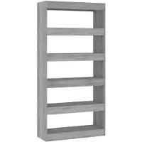 vidaXL Boekenkast/kamerscherm 80x30x166 cm bewerkt hout grijs sonoma
