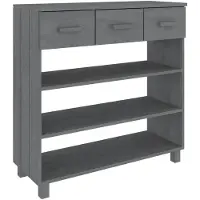 vidaXL Wandtafel HAMAR 90x35x90 cm massief grenenhout donkergrijs