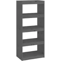 vidaXL Boekenkast/kamerscherm 60x30x135,5 cm massief grenenhout grijs