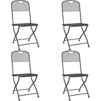 vidaXL Tuinstoelen inklapbaar 4 st metaalgaas antracietkleurig