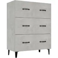 vidaXL Dressoir, betonkleur, 69,5 x 34 x 90 cm, houtvezelplaat