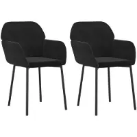 vidaXL Eetkamerstoelen 2 st fluweel zwart