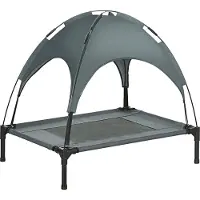 PawHut Luifel hondenligbed hondenbed verhoogd huisdierbed ademend taft-stof D04-058