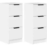 vidaXL Dressoirs 2 st 30x30x70 cm bewerkt hout wit