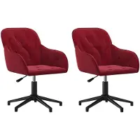 vidaXL Eetkamerstoelen draaibaar 2 st fluweel wijnrood