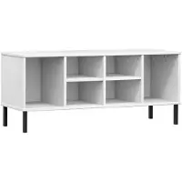 vidaXL Schoenenrek met metalen poten OSLO 106x35x45 cm grenenhout wit