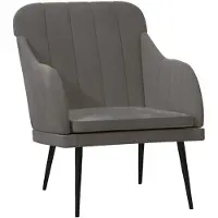 vidaXL Fauteuil 63x76x80 cm fluweel donkergrijs