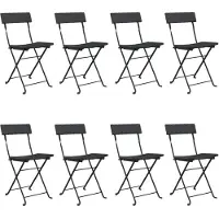 vidaXL Bistrostoelen 8 st inklapbaar poly rattan en staal zwart