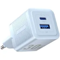 Vention Wandlader, , FEQL0-EU, USB-C + USB-A, 30W/30W, GaN (blauw)