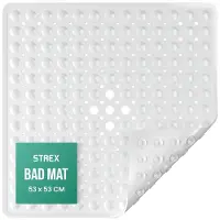 Strex Badmat - Antislipmat Douche - 53x53CM - Met Zuignappen - Wit