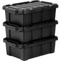 Iris Powerbox Robuust Opbergbox - 12,5L - 100% Recycled Kunststof - Zwart - Set van 3