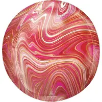 Anagram - Folieballon ORBZ Marble Red & Pink (45 cm)