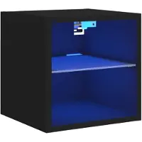 vidaXL Tv-wandmeubel met LED-verlichting 30x28,5x30 cm zwart