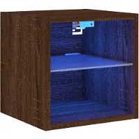 vidaXL Tv-wandmeubel met LED-verlichting 30x28,5x30 cm bruineikenkleur