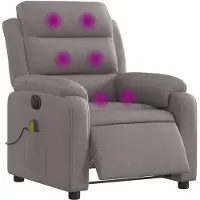 vidaXL Massagestoel elektrisch verstelbaar stof taupe