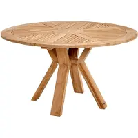 Brafab Circus Eettafel Teak Ø130x73 Cm - Tuintafel Massief Teak Natural - 92094