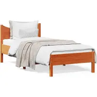 vidaXL Bedframe zonder matras massief grenenhout wasbruin 90x190 cm