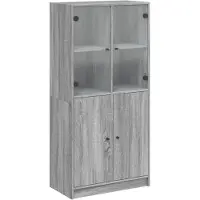 vidaXL Hoge kast met deuren 68x37x142 cm bewerkt hout grijs sonoma