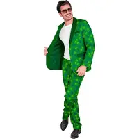 Widmann - Landen Thema Kostuum - Patrick Lucky Day - Man - Groen - Medium - Carnavalskleding - Verkleedkleding