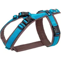 AnnyX Hondentuig - OPEN -Speurtuig– Bruin-Petrol - maat -M - Borstomvang 62-74cm-Gewicht-hond- 18-30kg