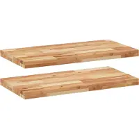 vidaXL Wandschappen 2 st zwevend olieafwerking 100x40x4 cm acaciahout