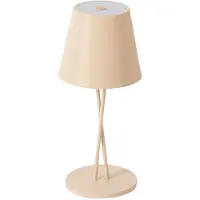 LINDBY LED oplaadbare tafellamp Janea, CROSS, beige, metaal dimbaar, crème / amber, metaal, Modern