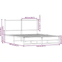 vidaXL Bedframe zonder matras metaal sonoma eikenkleurig 140x200 cm