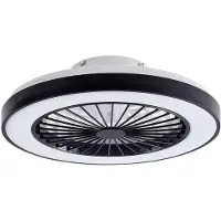 LINDBY Teleo LED Plafondventilator Zwart - , Teleo, dimbare, Zwart, Woonkamer, Kunststof, Modern