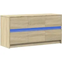 vidaXL Tv-meubel met LED 100x34x50 cm bewerkt hout sonoma eikenkleurig