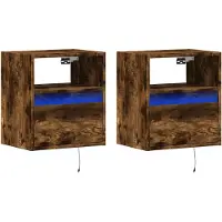 vidaXL Tv-wandmeubels met LED 2 st 41x31x45 cm gerookt eikenkleurig