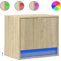 vidaXL Nachtkastjes met LED wandgemonteerd 2 st sonoma eikenkleurig