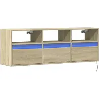 vidaXL Tv-wandmeubel met LED-verlichting 130x31x45 cm sonoma eiken