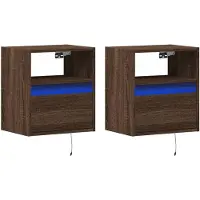 vidaXL Tv-wandmeubels met LED 2 st 41x31x45 cm bruin eikenkleurig