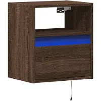 vidaXL Tv-wandmeubel met LED-verlichting 41x31x45 cm bruin eikenkleur