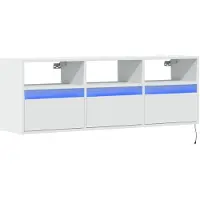 vidaXL Tv-wandmeubel met LED-verlichting 130x31x45 cm wit