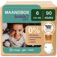 Bambo Nature Luierbroekjes - Maat 6 (15+ kg) - 90 stuks Maandbox - 0% onnodige toevoegingen - Ideaal voor de gevoelige huid - Nordic Swan Ecolabel