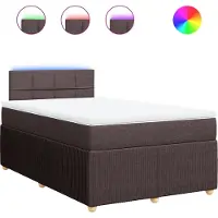 vidaXL Boxspring met matras stof donkerbruin 120x200 cm