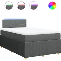 vidaXL Boxspring met matras stof donkergrijs 120x200 cm