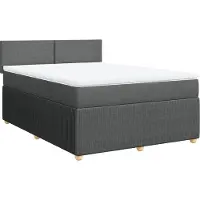 vidaXL Boxspring met matras stof donkergrijs 160x200 cm