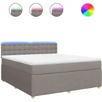 vidaXL Boxspring met matras stof taupe 180x200 cm