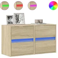 vidaXL Tv-wandmeubels met LED 2 st 41x31x45 cm sonoma eikenkleurig