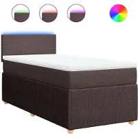 vidaXL Boxspring met matras stof donkerbruin 80x200 cm