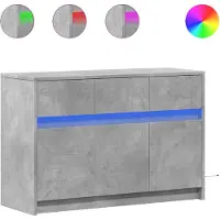 vidaXL Tv-meubel met LED 91x34x61 cm bewerkt hout betongrijs